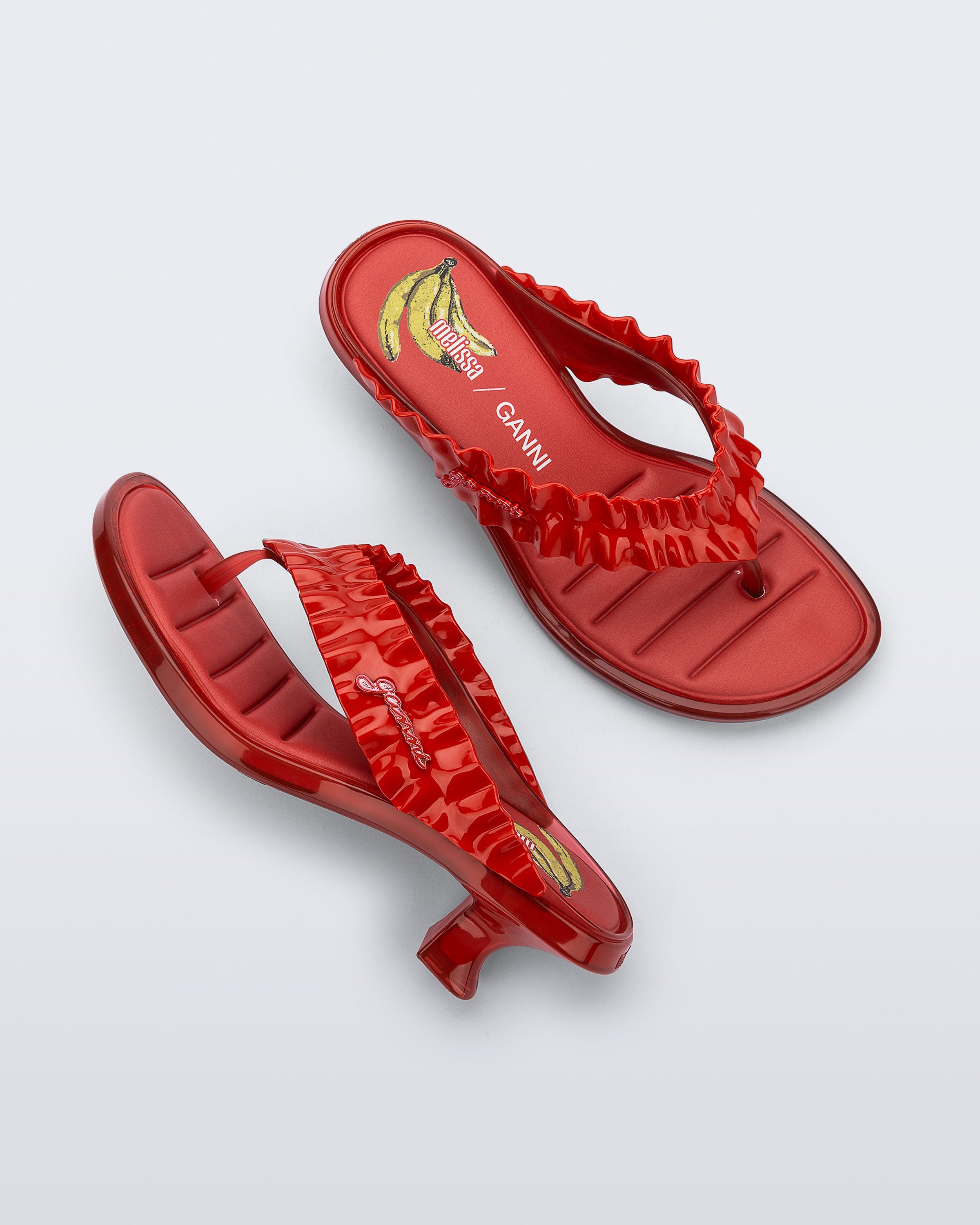 MELISSA THONG KITTEN HEEL + GANNI AD